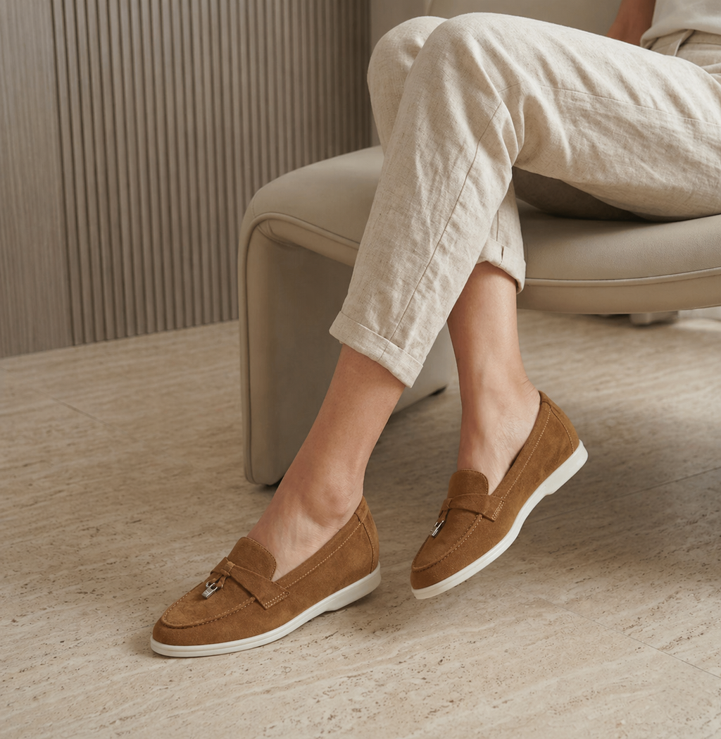 Mocassins Femme Marron Camel à Semelle Confort