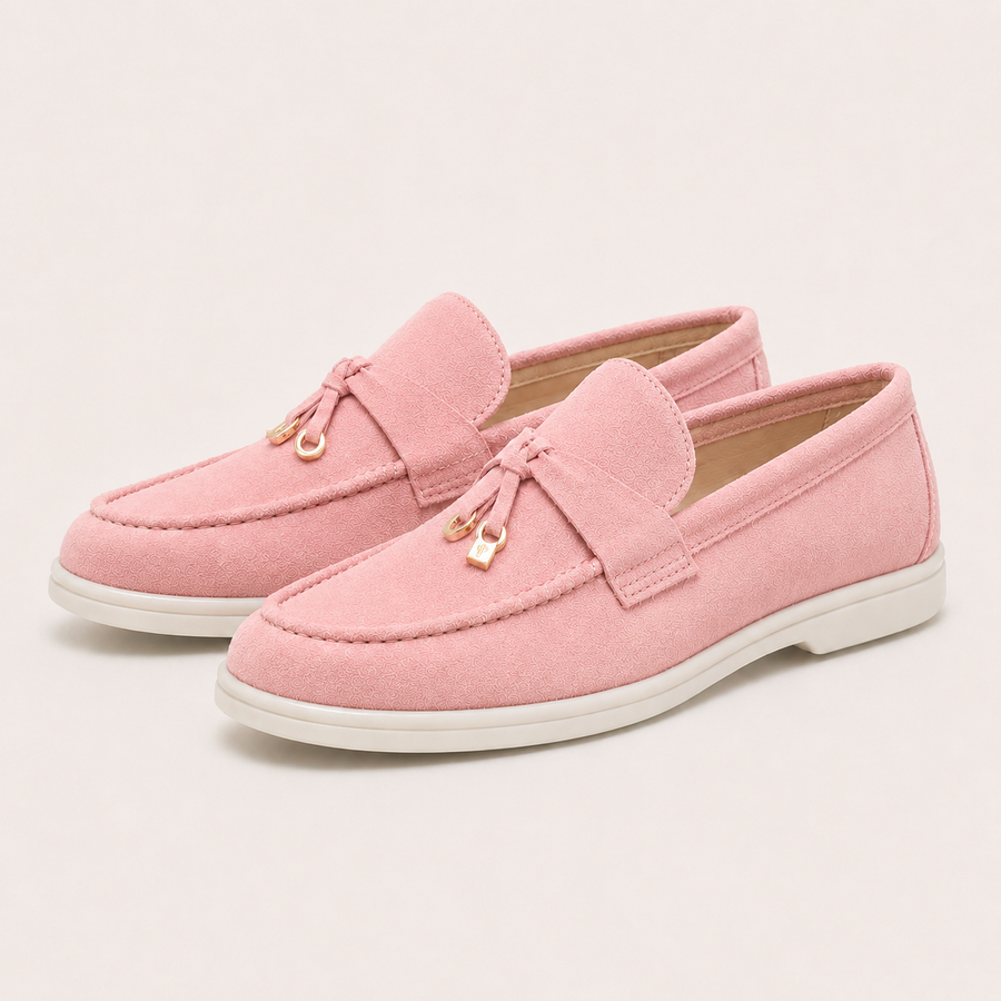Mocassin rose bébé à semelle confortable