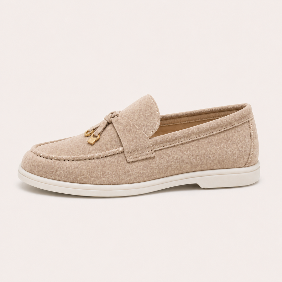 Mocassin beige à semelle confortable