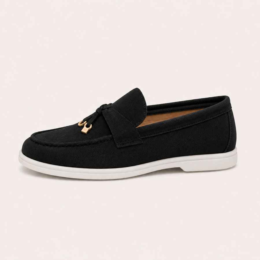 Mocassin noir à semelle confortable