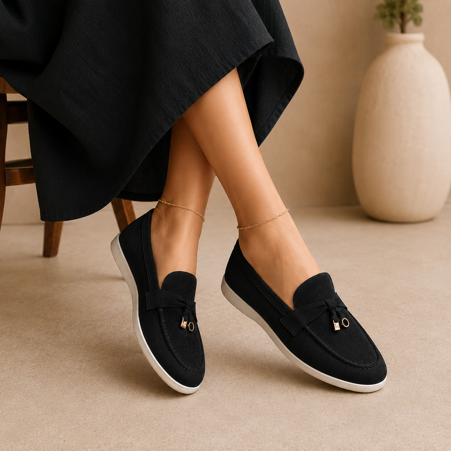 Mocassin noir à semelle confortable