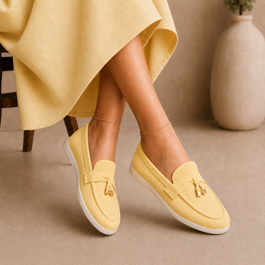 Mocassin Jaune claire à semelle confortable