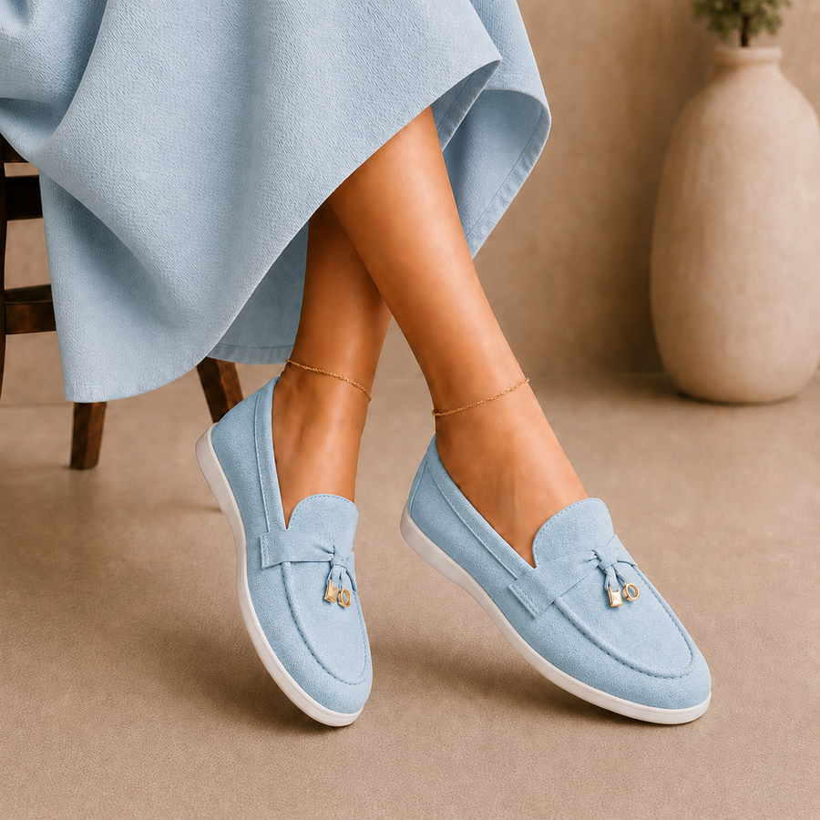 Mocassin Bleu claire à semelle confortable