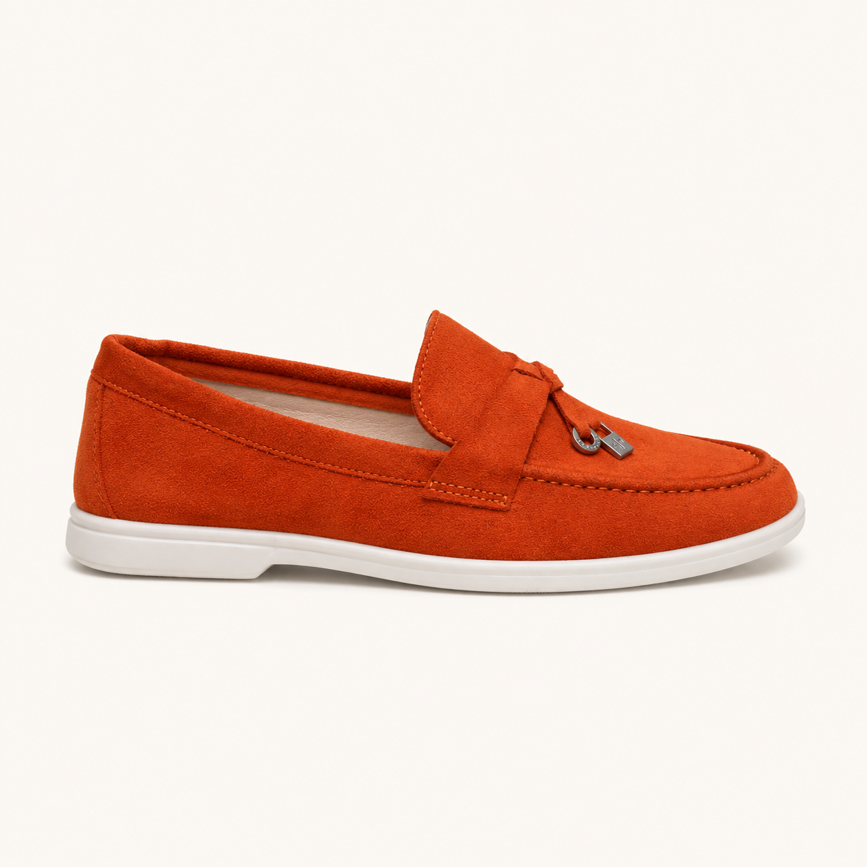 Mocassin en Orange à semelle confortable