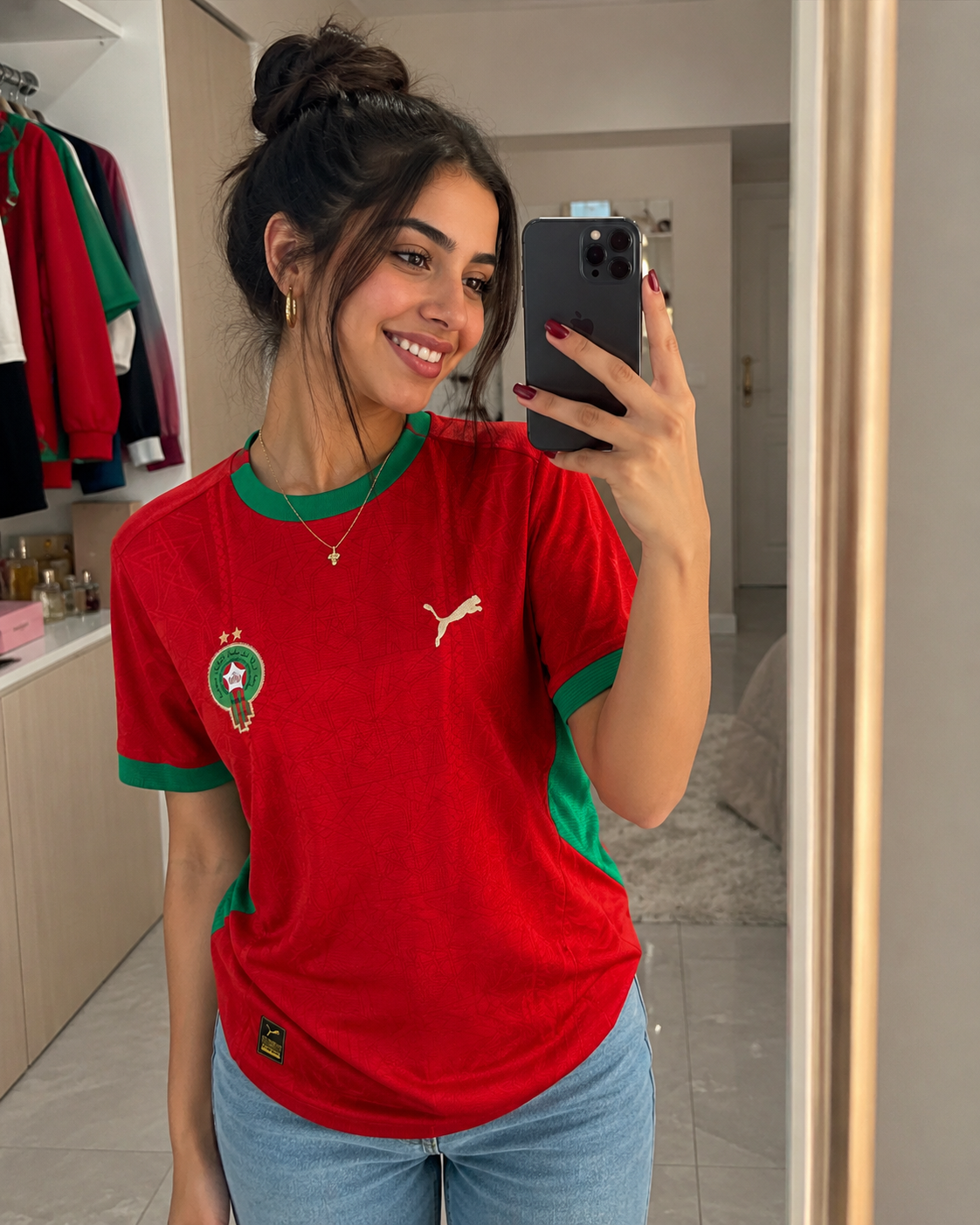 Maillot Maroc Rouge – 2 Étoiles