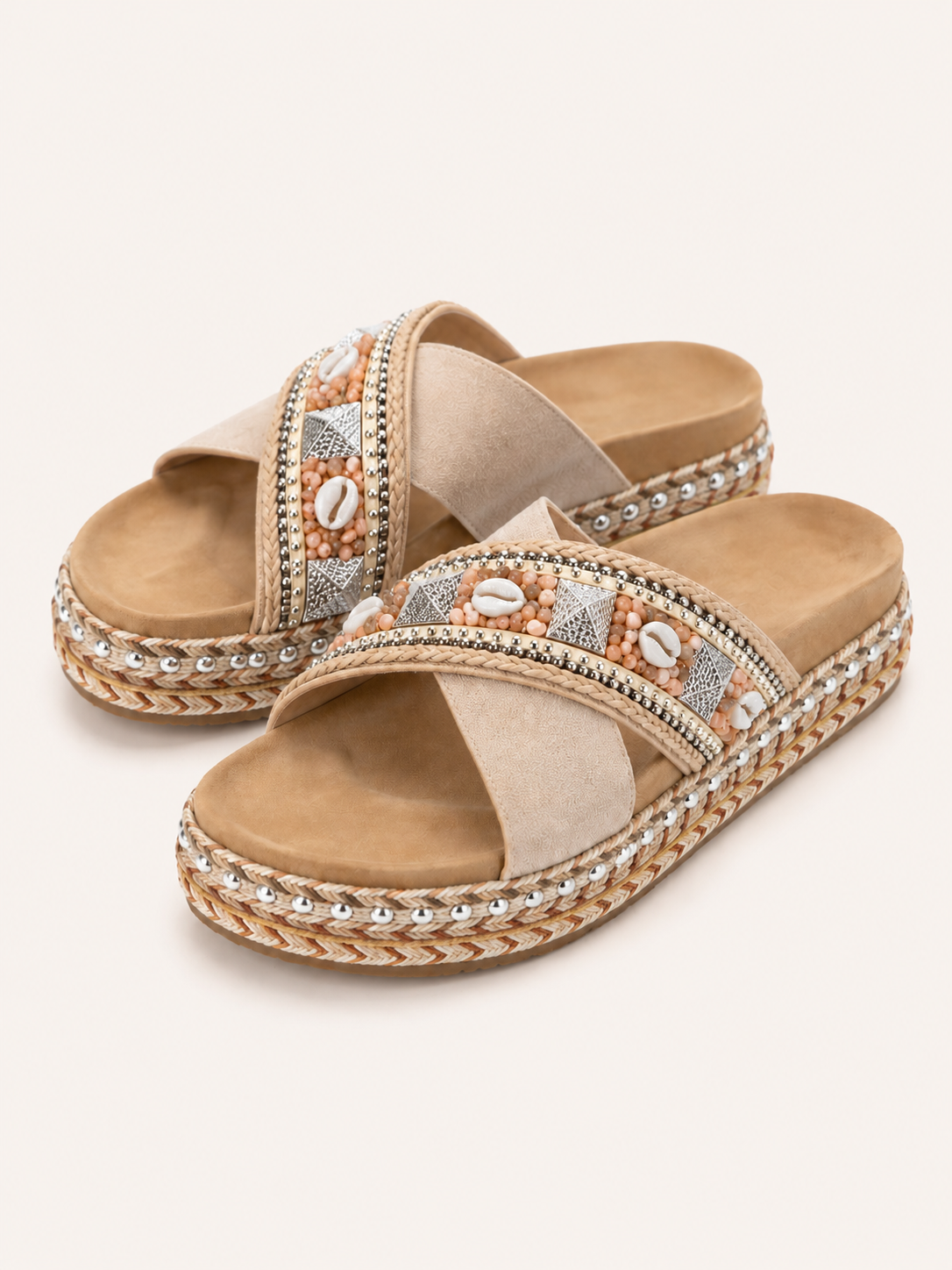 Mule Bohème Coquillage Beige