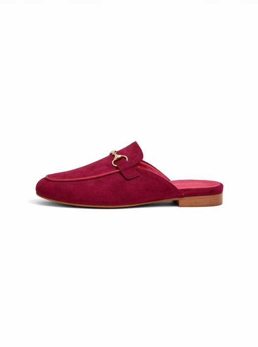 Mules Femme en Daim bordeaux