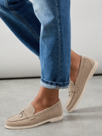 Mocassins Femme Beige à Semelle Confort
