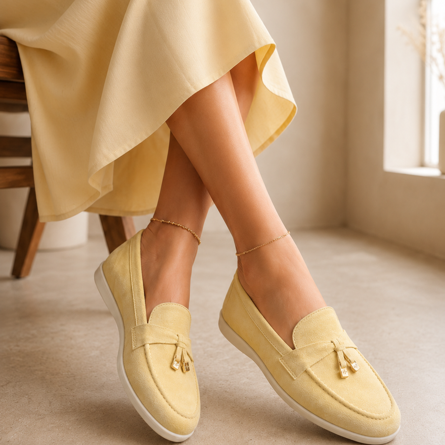 Mocassin Jaune claire à semelle confortable